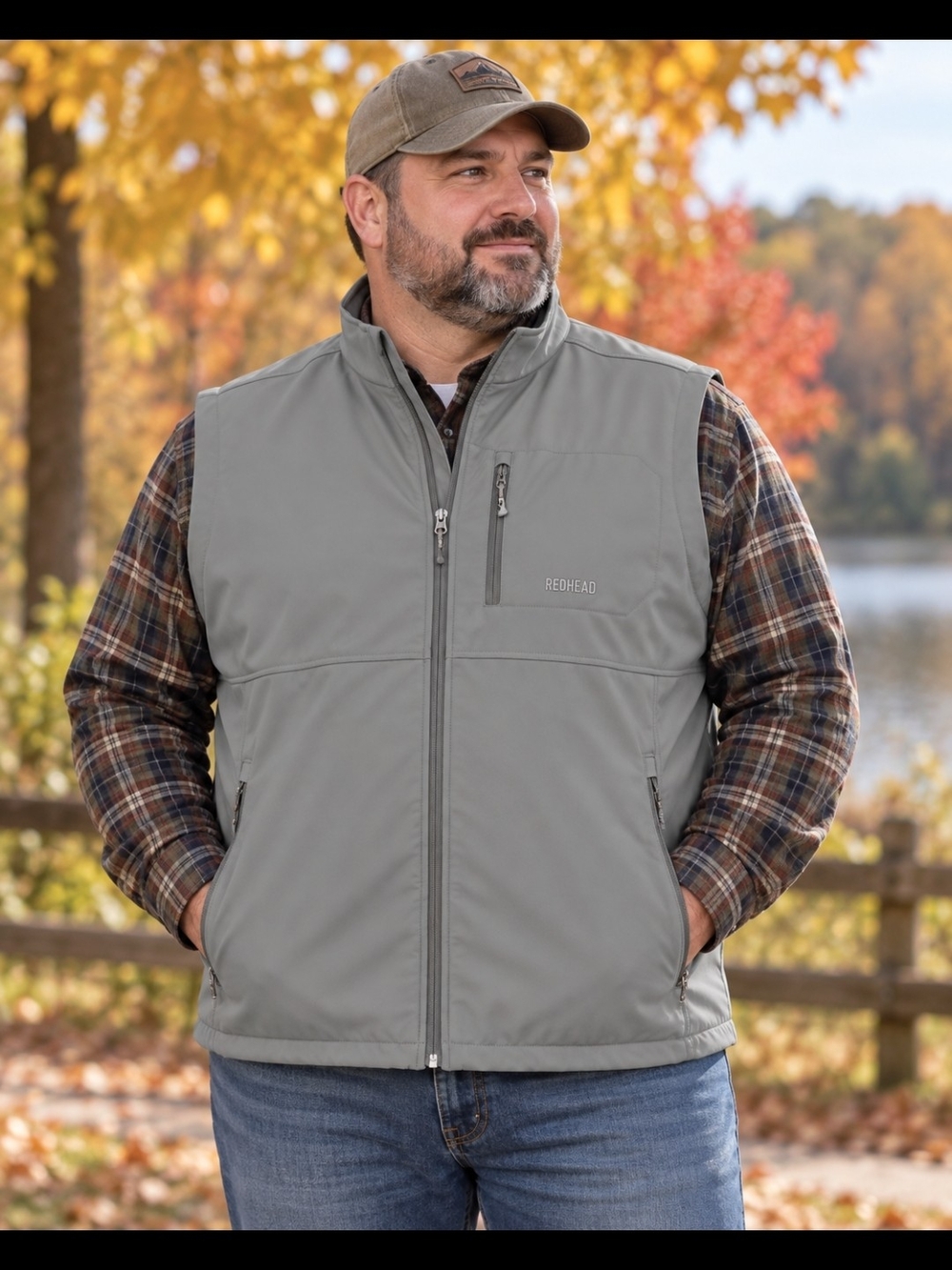 RedHead Men's Light Gray Softshell Insulated Vest